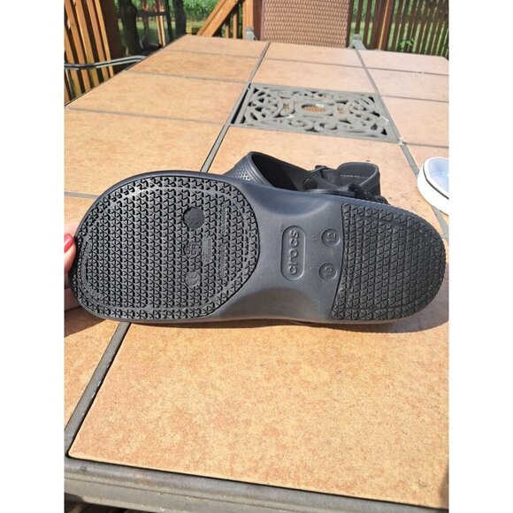 Crocs Unisex Adult Mens 10 Womens 12 Classic Work Clogs Slip Resistant Black - Picture 2 of 5